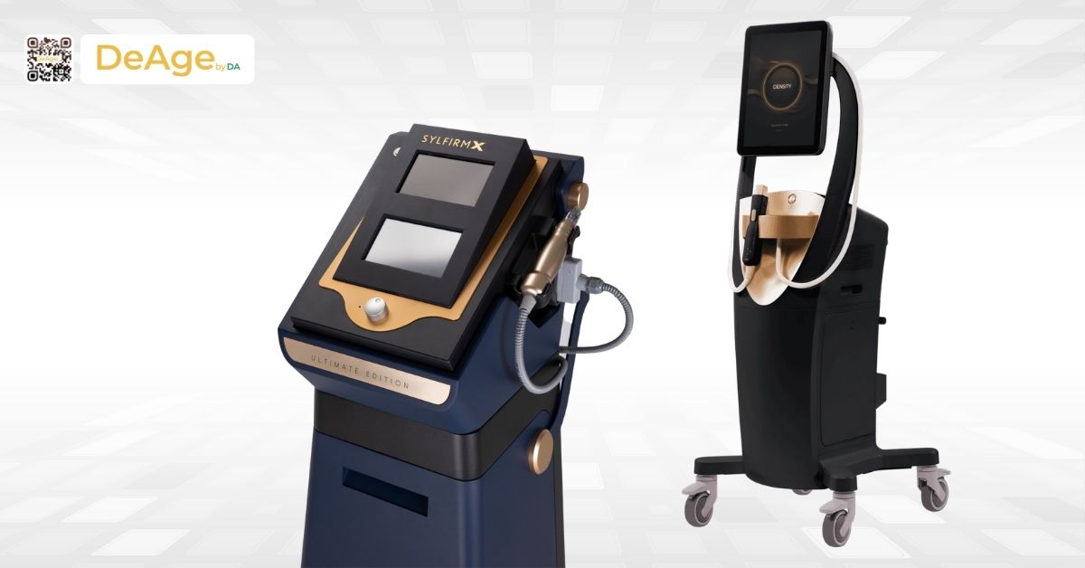 Nâng cơ RF giá bao nhiêu? Cần bao nhiêu lần để đạt hiệu quả? 5 máy sylfirm x (trái), density (phải)