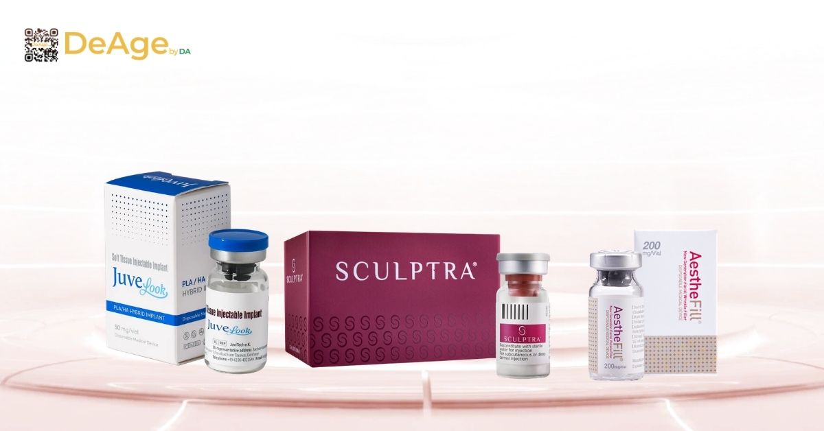 Skinbooster là gì và hiệu quả làm mờ nếp nhăn, đẩy lùi lão hóa thế nào? 9 sculptra + juvelook +AestheFill