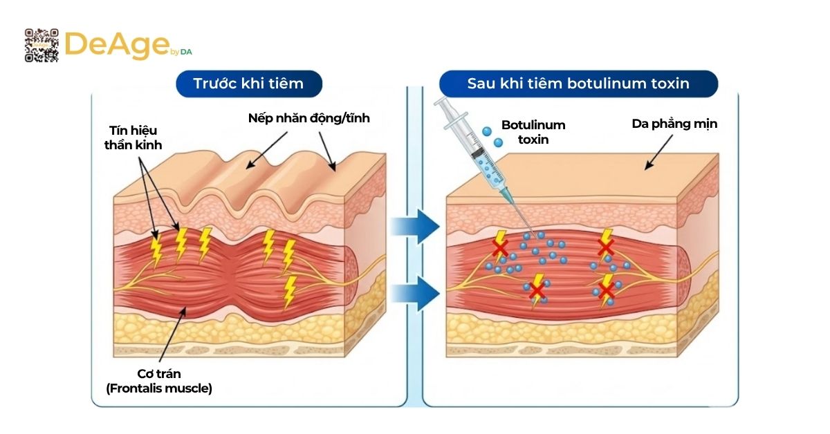 Tiêm botox xóa nhăn: giải pháp cải thiện nếp nhăn và trẻ hóa gương mặt 1 Cơ chế tiêm botox xóa nhăn (hình minh họa)