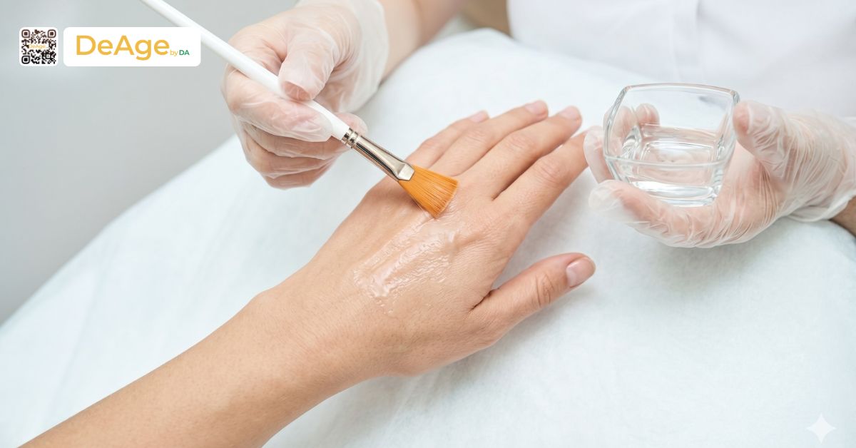 Da tay nhăn nheo do đâu và cách cải thiện giúp đôi tay mịn màng hơn 6 Peel da tay giúp loại bỏ lớp sừng già cải thiện bề mặt da thô ráp (hình minh họa)
